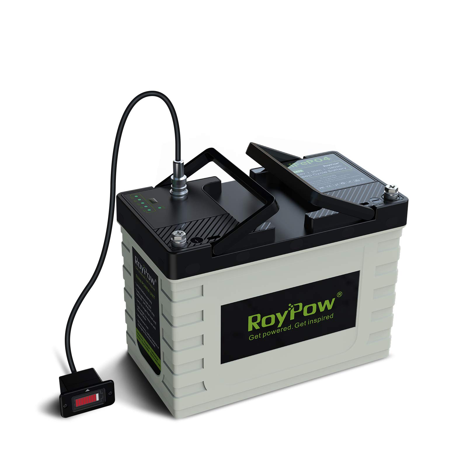 RoyPow 24V 50Ah Lithium Eisenphosphat Batterie Wiederaufladbare LiFePO4 Akku, 5000-8000 Lebenszyklen| 5 Jahre Garantie| BMS für LKW-Klimaanlage, Wohnmobil, Solar, Marine, Bodenwäscher von RoyPow