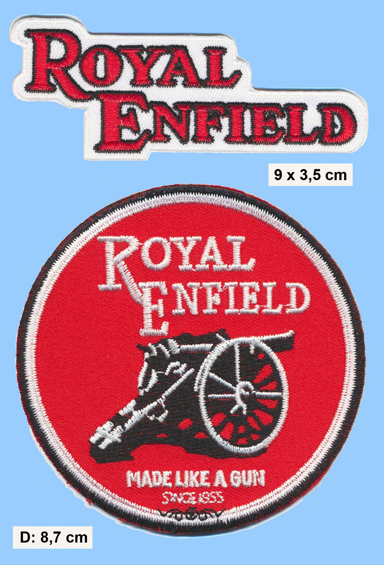 Royal Enfield Aufnäher Patches 2 Stück Set Motorrad Bullet Biker England von Royal Enfield