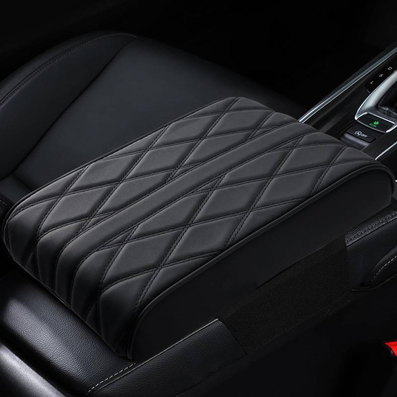 Leather Car Armrest Box Pad, Auto Center Konsole Abdeckung für Armlehne Box Matte, Memory Foam Leder Armlehne Abdeckung, Auto Mittelkonsole Pad für SUV/LKW/Fahrzeug Armlehne Matte von Royouzi