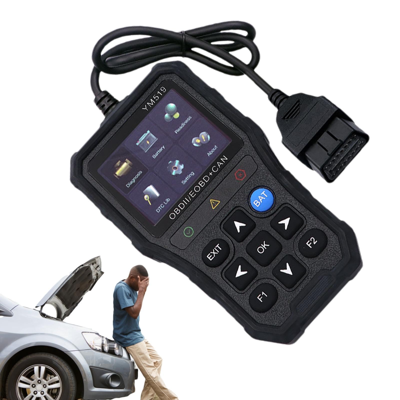 OBD-Scanner, Auto-Codeleser, Diagnosewerkzeug, Codeleser und Scan-Werkzeuge, Motorcode-Leser, OBD-Scan-Werkzeug für Motorkontrollleuchte von Rproonay