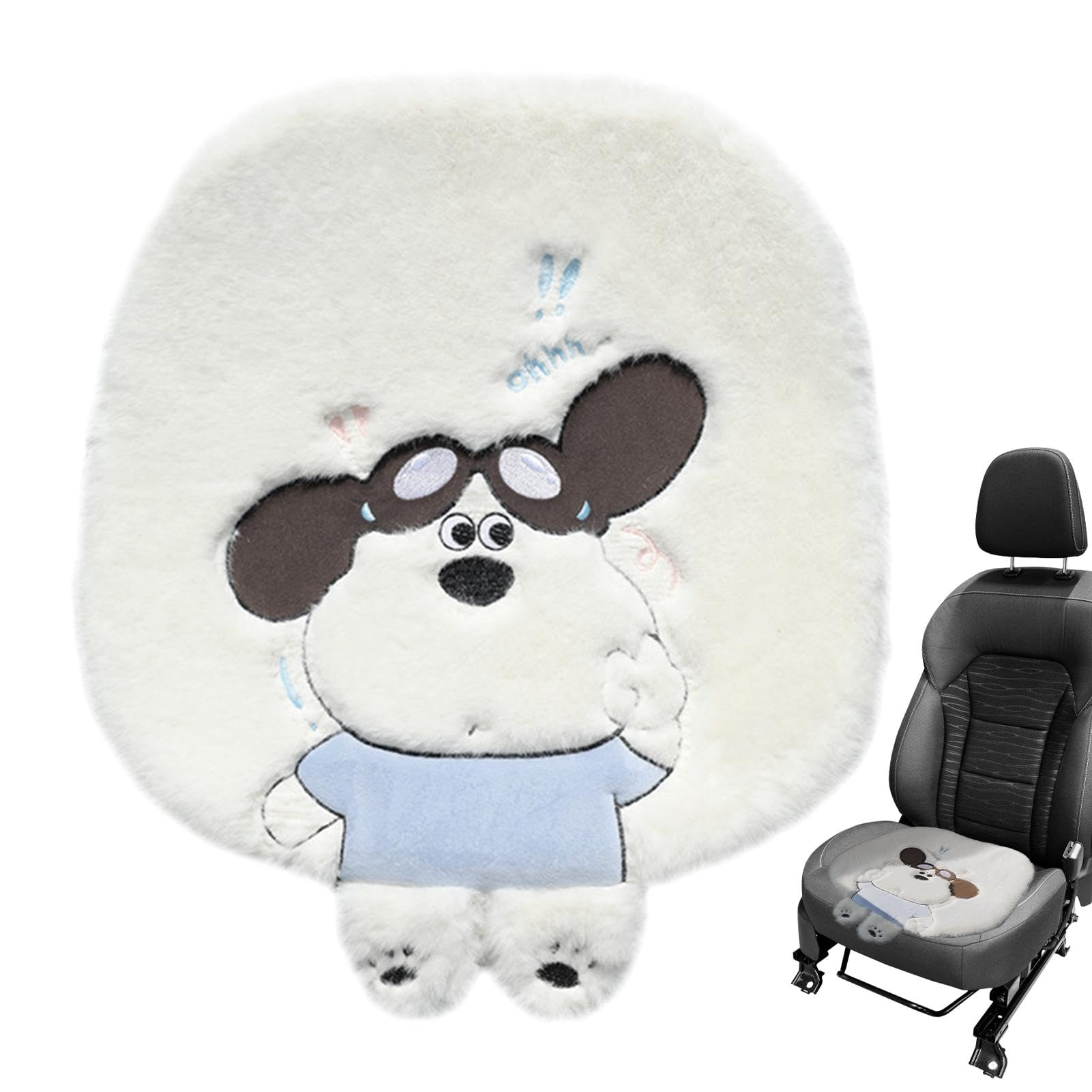 Rqrdww Plush Car Seat Cushion, Winter Car Seat Cover, SUV Seat Cushion, Truck Seat Pad, Cartoon Dog Seat Cushion, Car Interior Seat Cover, Comfortable Car Seat Cushion, Plush Seat Cover for Trucks von Rqrdww