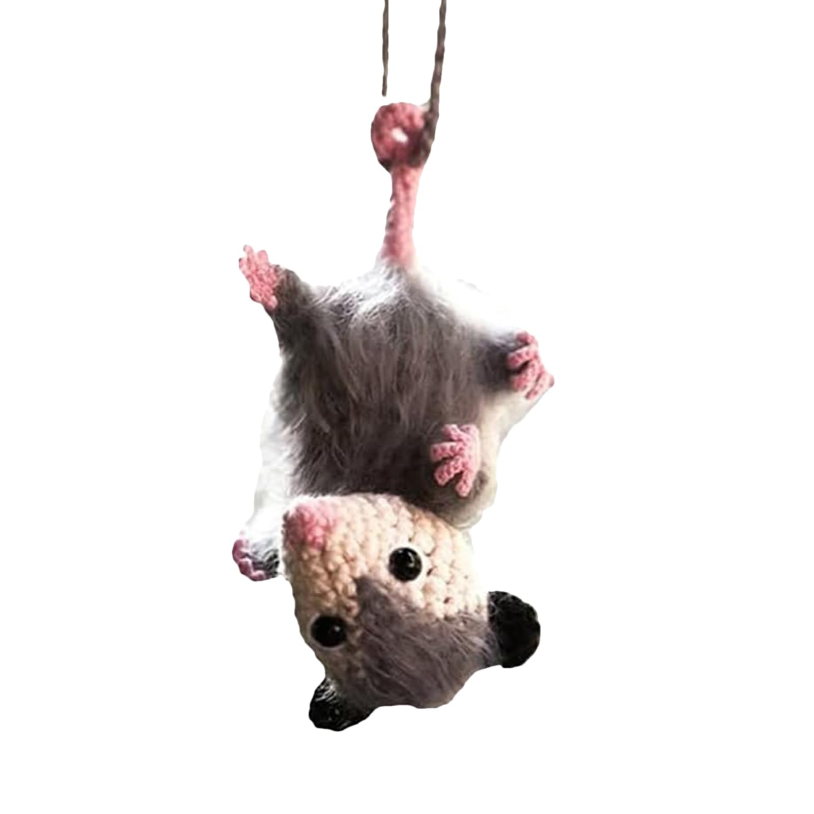 Rrlihjgu Auto-Innenanhänger-Dekoration,Opossum-Autoanhänger - Aufhängungs-Auto-Charme | Entzückende Opossum-Autodekoration – Auto-Accessoire, einzigartiges Rückspiegel-Zubehör, handgefertigt, von Rrlihjgu