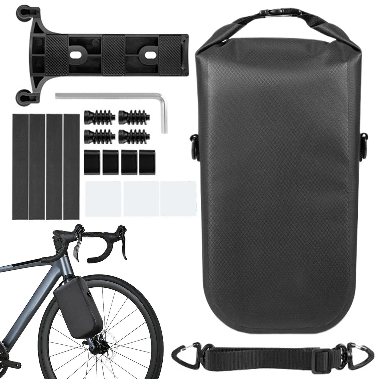 Rrlihjgu Pannier -Tasche, Gabelbeutel,Bicycling -Pannier | Schnellfreisetzungsleichte Fahrräder Gabelbeutel 5.5L Umhängetasche Tragbarer Radspaket für Mountain Road Bikes von Rrlihjgu