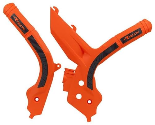 Rahmenschutz aus Kunststoff, kompatibel mit KTM Sx Exc 125 250 300 350 450 500 2019-2023 orange schwarz von Rtech