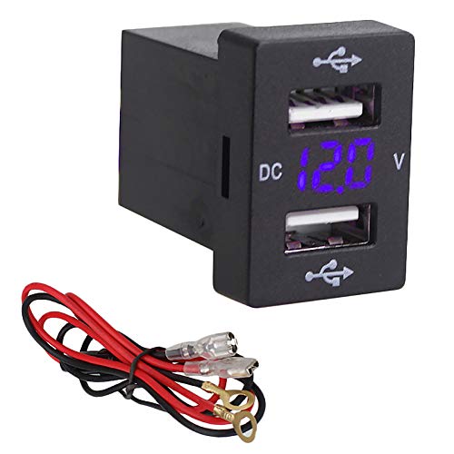 Ruaen 12 V Auto LadegeräT mit Sicherung für 5 V 4.2A Auto Buchse LadegeräT für Telefon Led Display Meter Voltmeter (Blau) von Ruaen