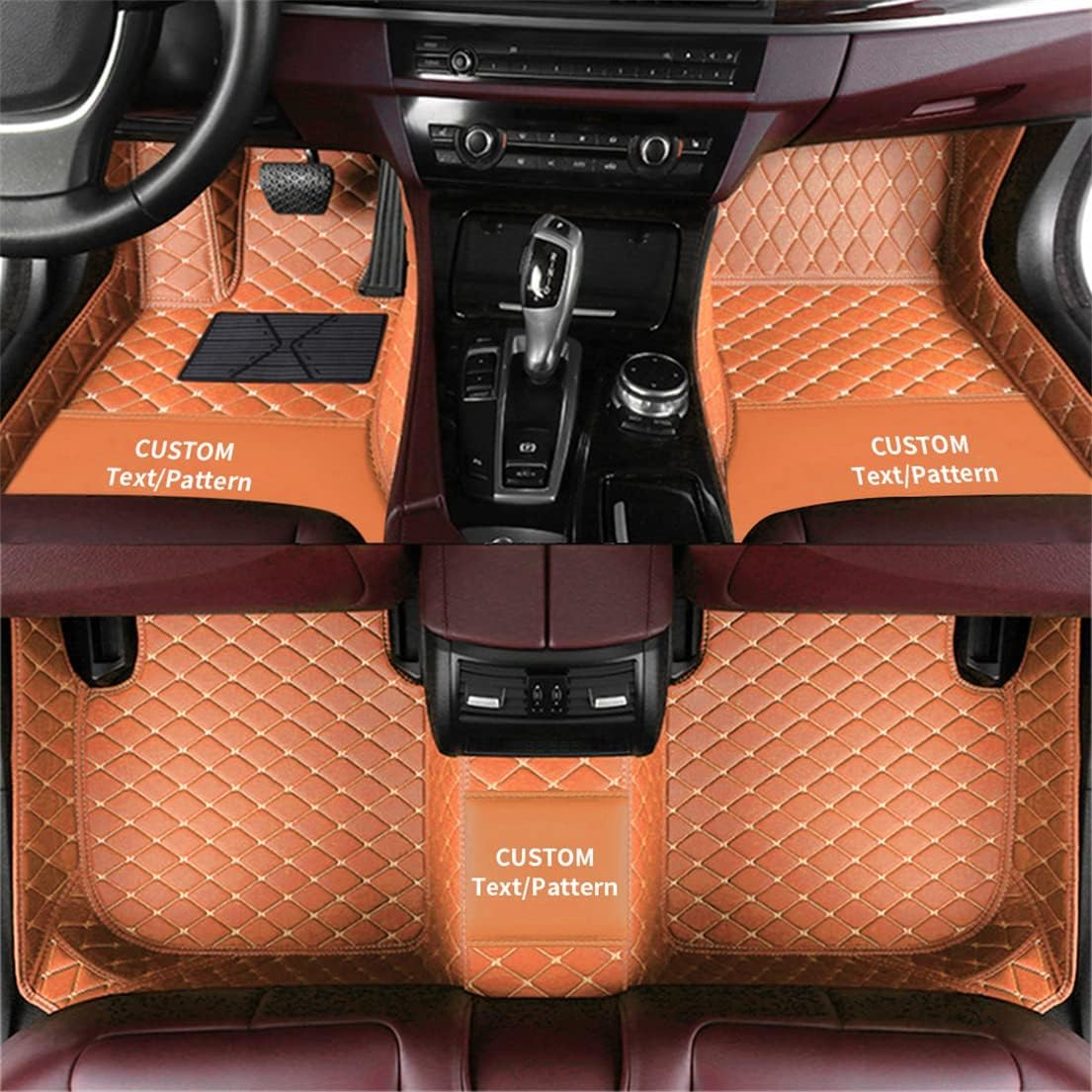 Ruberpig Auto FußMatten für 95% der Automodelle All Wetter Luxus Leder fußmatten Stufenheck,Schrägheck,Coupe,Kombi,Cabriolet,Großraumlimousine 2000-2023(Orange) von Ruberpig