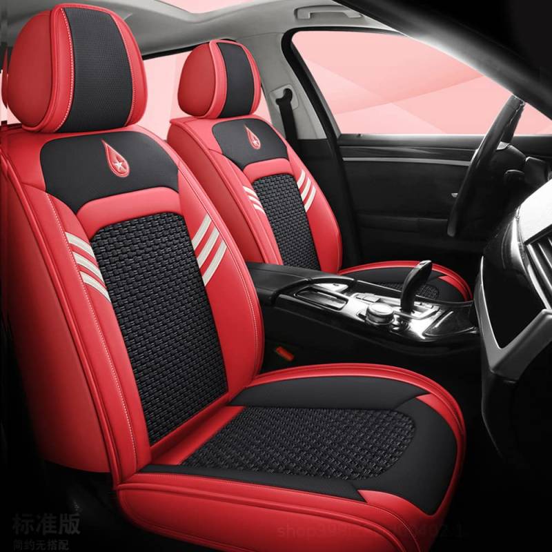 Ruberpig Autositzbezüge Für Audi Q5 SQ5 2008-2024 5-Sitzer kompletter Satz Sitzkissen Allwetter Autoteile Interieur (Rot,5 Sitzbezüge) von Ruberpig