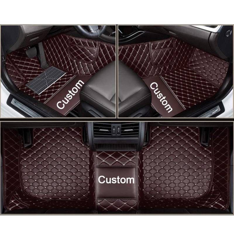 Ruberpig Custom Auto Fußmatten für 99.99% Limousine SUV Sportwagen Männer Frauen Schutz Full Cover Pads Anti-Rutsch Leder Bodenverkleidungen Kaffee von Ruberpig