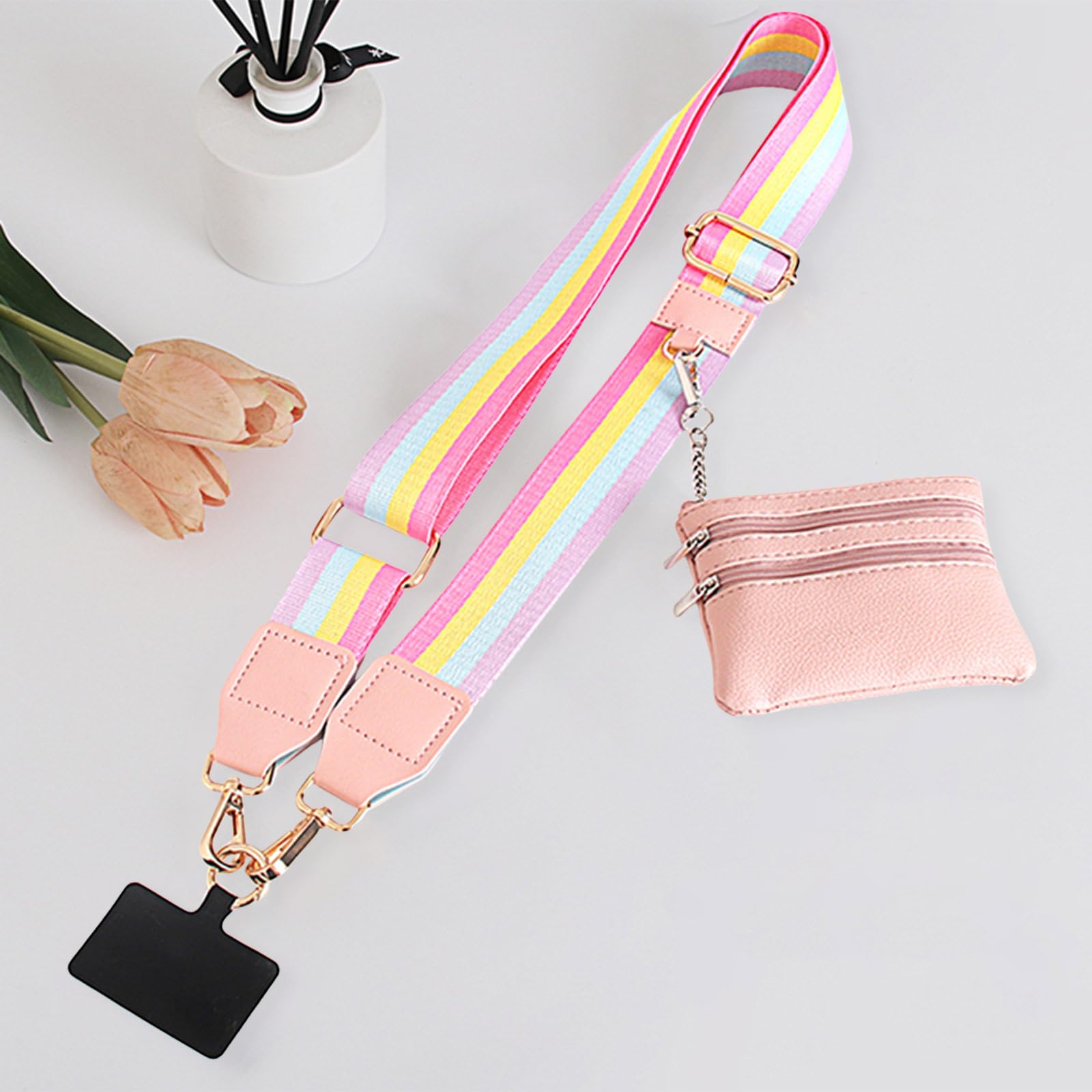 74cm Verstellbarer Schultergurt Breiter Taschengurt Bunter Handtaschen Schulterriemen Trageriemen Umhängegurt-Streifen Schultergurt für Damen Taschen (Rosa) von Rubu22a