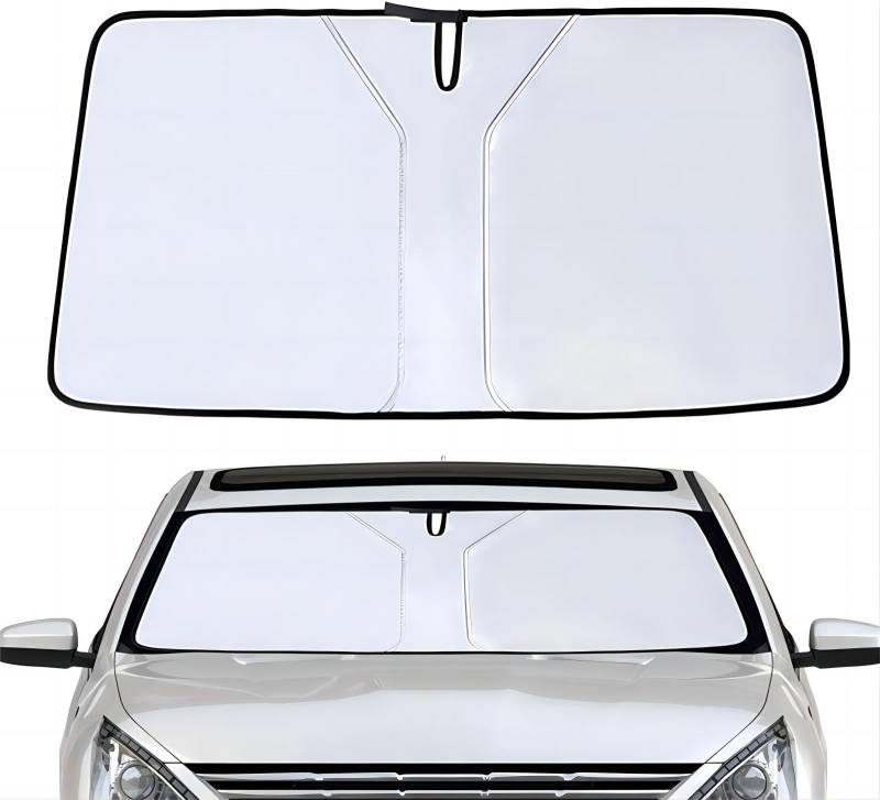 Auto Windschutzscheiben-Sonnenschutz für Suzuki SX4 S-Cross 2013-2024, Blockiert Uv-Strahlen Faltbarer Sonnenblenden Schutz, Auto Zubehör,White von Ruby66