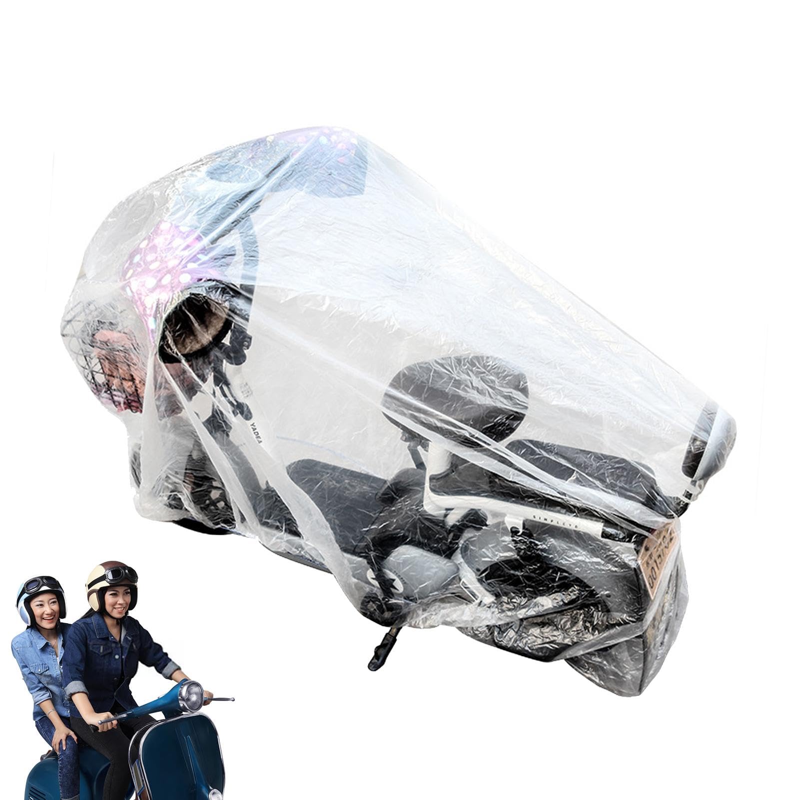 Ruhnjyg Transparente Motorrad-Abdeckung, Roller-Schutz, reißfest, hitzebeständig, für Wetter, Sonne, Outdoor-Schutz von Ruhnjyg