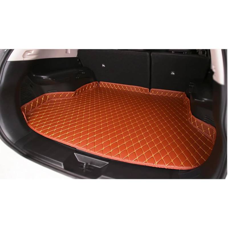 Auto Kofferraummatten für Mondeo Mk4 2007-2014, Anpassen Leder Kofferraum Schutzmatten rutschfest Wasserdicht Kratzfest Cargo Teppich Autozubehör,E/Brown von RuiYiL