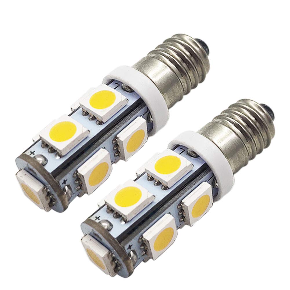 Ruiandsion 2 Stück E10 LED Lampe Warmweiß 5050 9SMD 12V E10 Miniatur-LED-Glühlampen mit Schraubensockel 12V Taschenlampe Taschenlampe Arbeitslicht von Ruiandsion