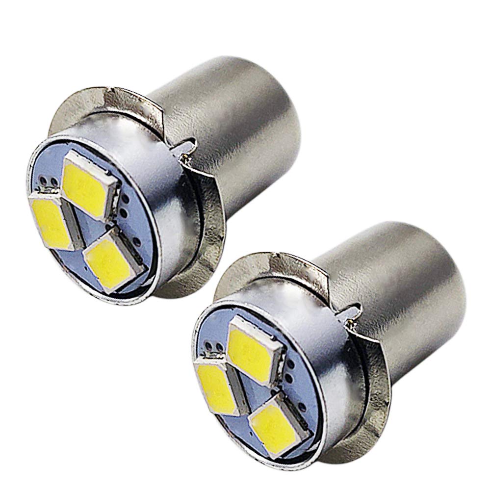 Ruiandsion 2pcs P13.5S LED Lampe 18V Weiß 2835 3SMD Chips LED Lampe Upgrade für Taschenlampen Taschenlampen, unpolar von Ruiandsion