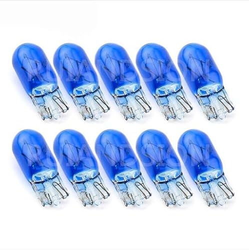 Ruiandsion T10 194 Halogen Glühbirnen Blau 168 2825 12V Innenraum Kuppel Karte Armaturenbrett Lichter, Nicht-Polarität (Packung mit 10) von Ruiandsion