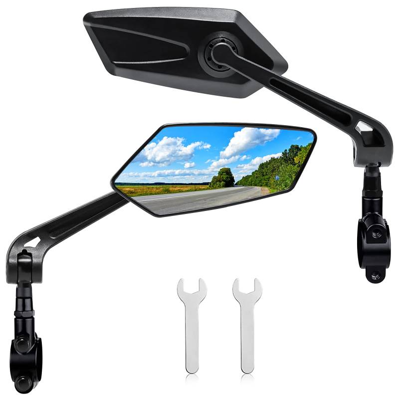 Fahrradspiegel für E-Bike Rückspiegel Fahrrad Fahrradspiegel Klappbar Bike Mirror Fahrradspiegel Extra Große Spiegelfläche für Lenker 20-28mm, Mountainbike Rennrad Rennräder von Ruikdly