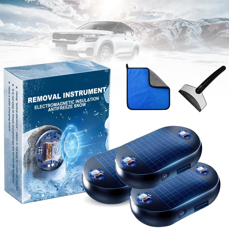 Electromagnetic Molecular Interference Freeze and Snow Remover, Solar Freeze and Snow Remover, Portable Kinetic Molecular Device, Electromagnetic Wave Anti Freezing and Snow Removal Device (3Pcs) von Ruileyou