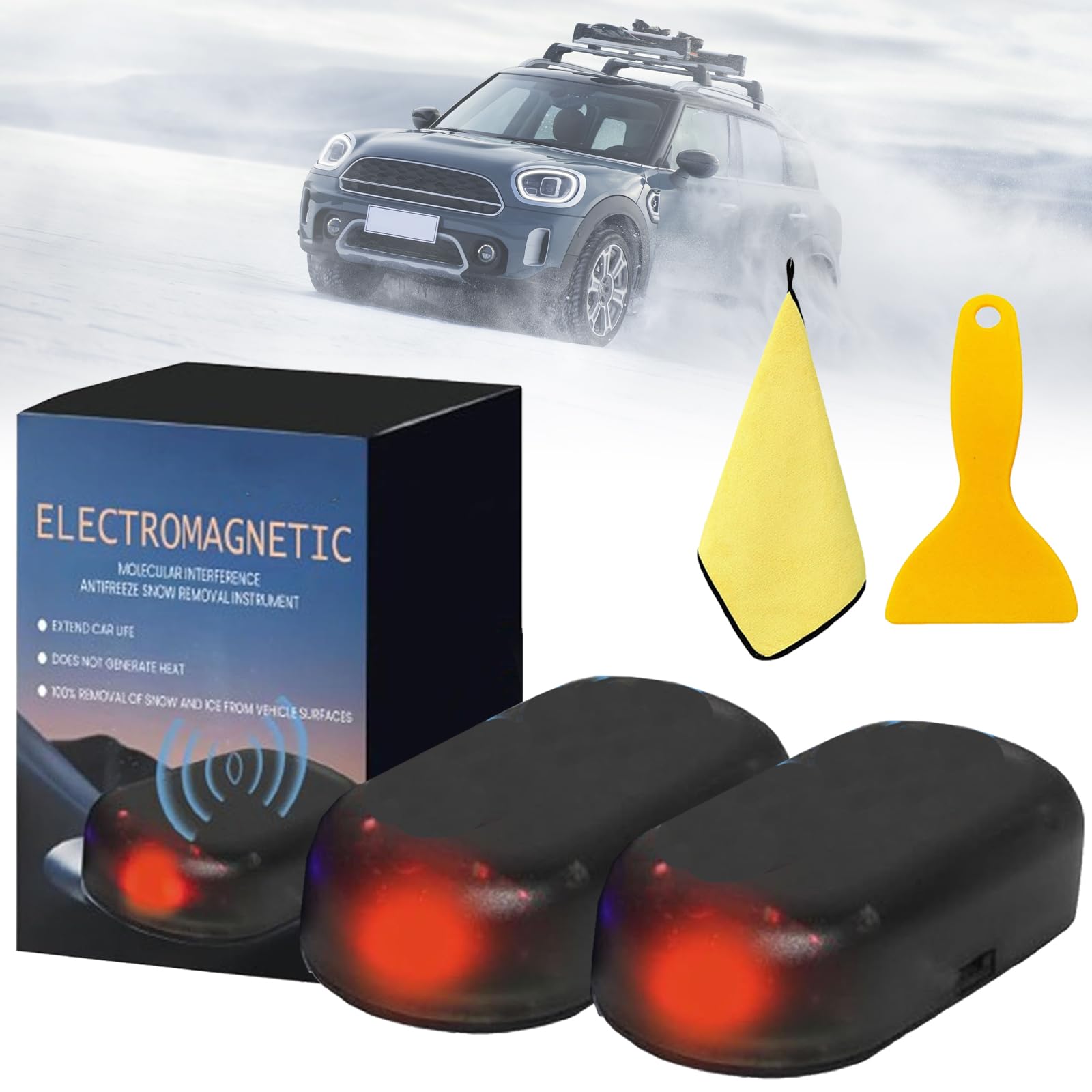 Enteisung 360, Elektromagnetischer Auto-Enteiser, Antifrost GeräT, Elektromagnetische Wellen-Antifrost- und SchneeräUmmaschine, Gefrierschutzinstrument Gegen StöRungen Durch Schnee und Eis (A*2PCs) von Ruileyou