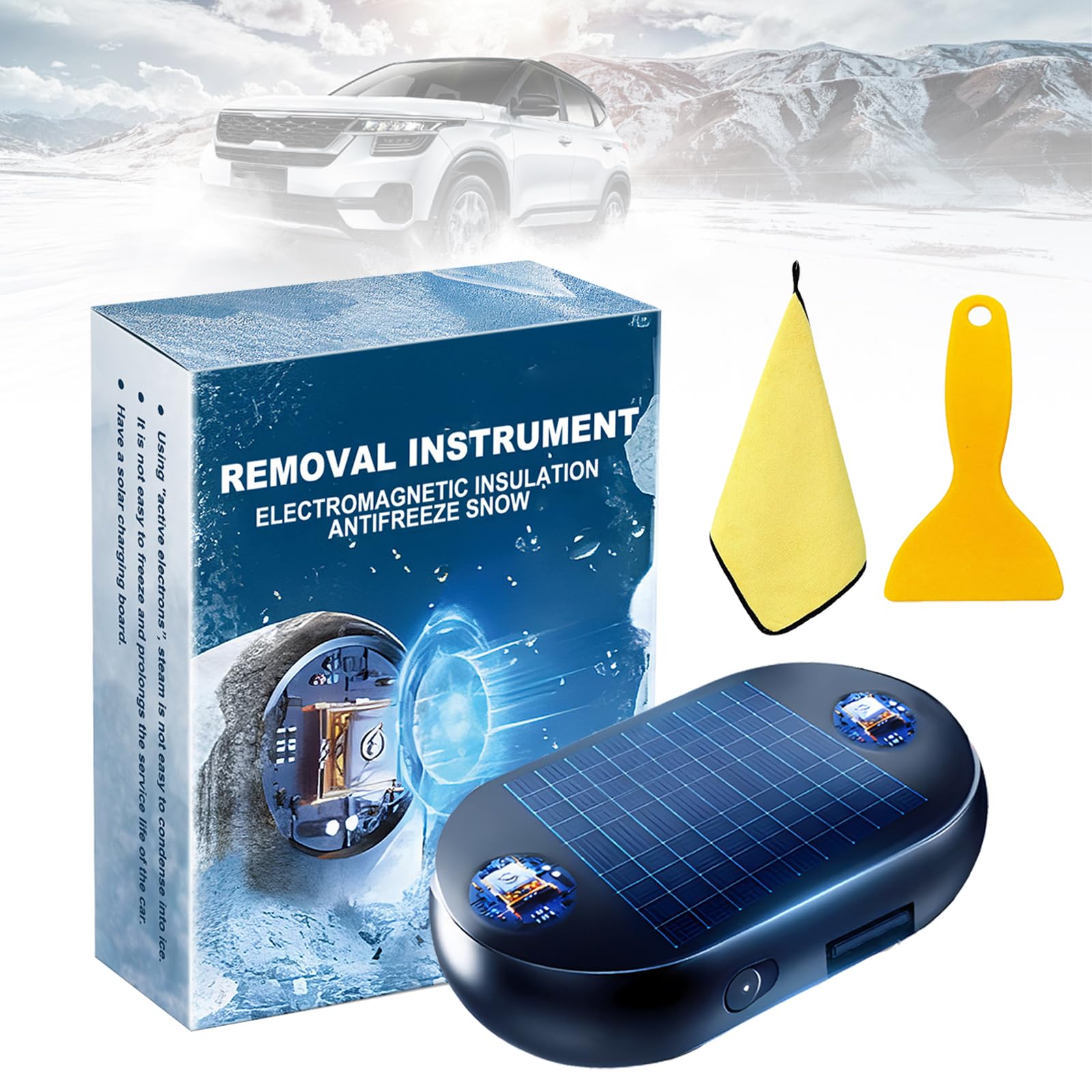 Enteisung 360, Elektromagnetischer Auto-Enteiser, Antifrost GeräT, Elektromagnetische Wellen-Antifrost- und SchneeräUmmaschine, Gefrierschutzinstrument Gegen StöRungen Durch Schnee und Eis (B*1Pcs) von Ruileyou