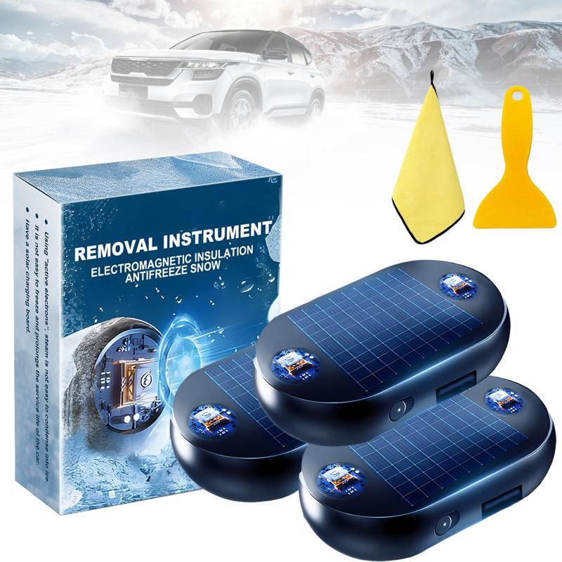 Enteisung 360, Elektromagnetischer Auto-Enteiser, Antifrost GeräT, Elektromagnetische Wellen-Antifrost- und SchneeräUmmaschine, Gefrierschutzinstrument Gegen StöRungen Durch Schnee und Eis (B*3Pcs) von Ruileyou