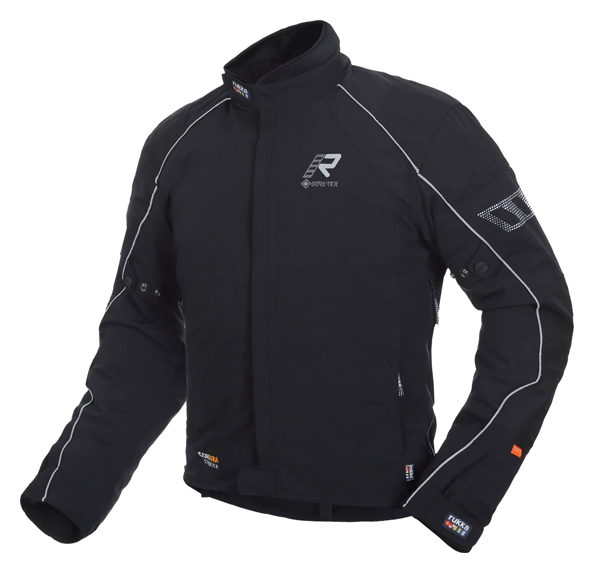 rukka Comfo-R Motorradjacke Textil Jacke Touren Schwarz/Silber Herren Größe 62, Wasserdicht von Rukka