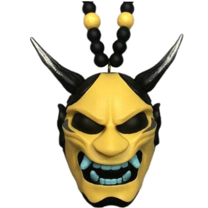 Japanese Oni Samurai Helmet Car Hanging Pendant Face Protective Samurai Masks Car Rear View Mirror Pendant Car Decoration von Ruluti