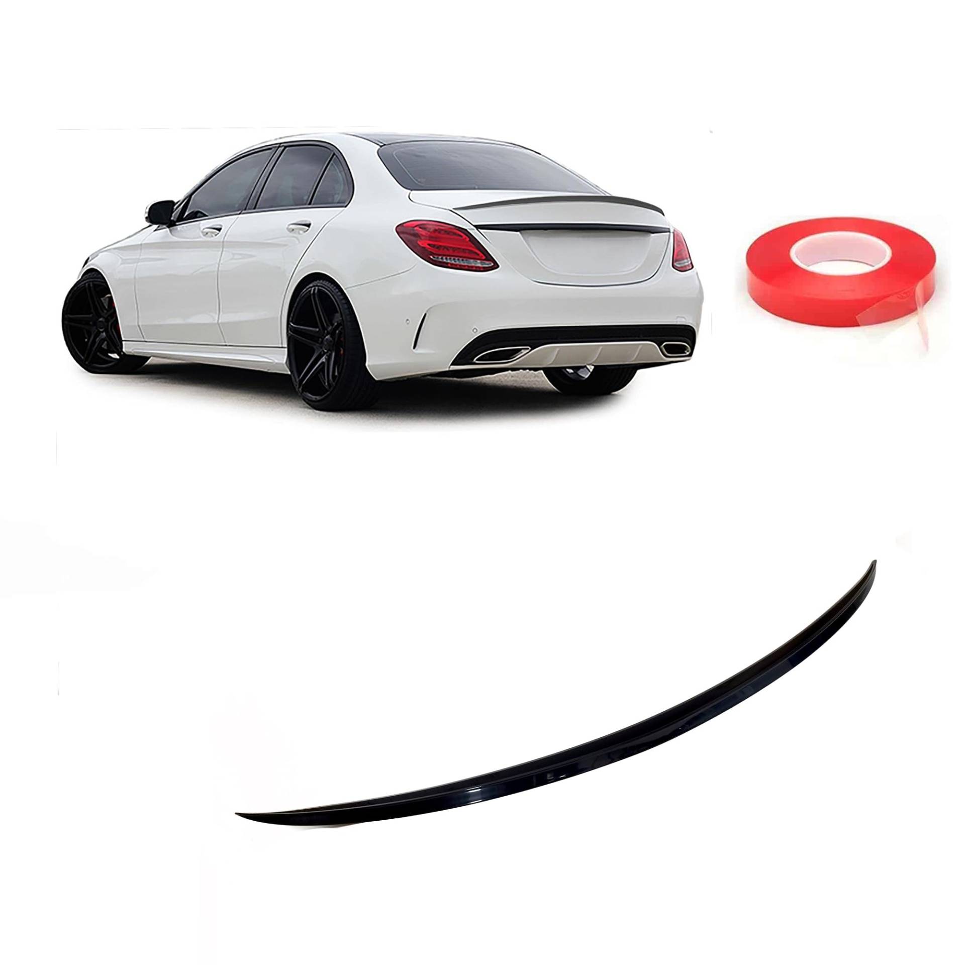 Rumplex Auto Kofferraum Heck Spoiler Kompatibel mit Mercedes Benz C Class W205 2014-2020 Heckspoiler Heckflügel Car Tuning Accessories Heckflügel Lippe Piano Schwarz Sport von Rumplex