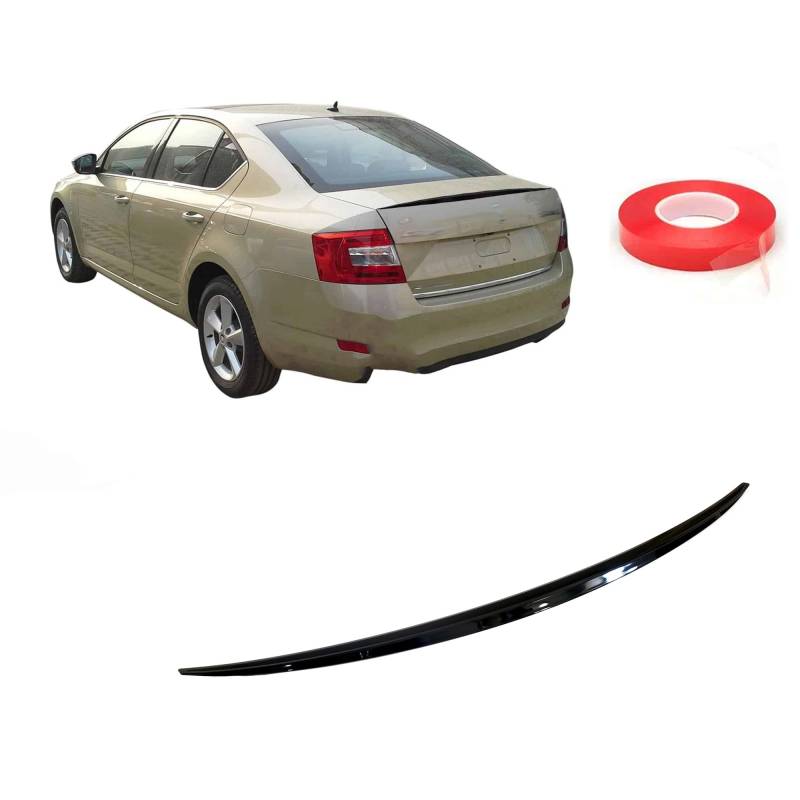 Rumplex Auto Kofferraum Heck Spoiler Kompatibel mit Skoda Octavia 2013-2019 Heckspoiler Heckflügel Car Tuning Accessories Heckflügel Lippe Piano Schwarz Sport von Rumplex