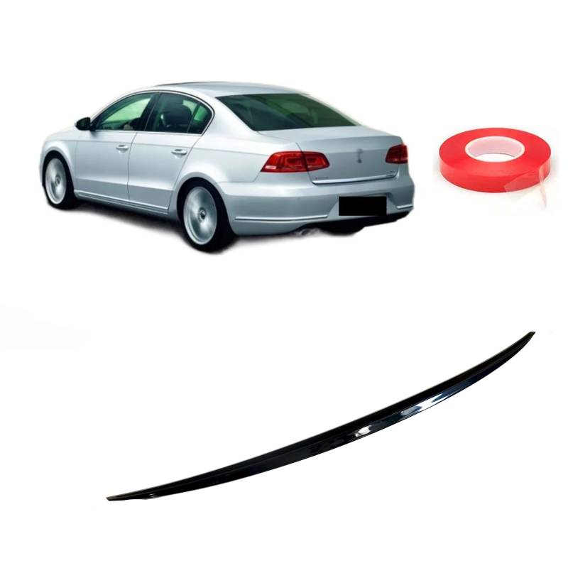 Rumplex Auto Kofferraum Heck Spoiler Kompatibel mit VW Passat B7 2010-2014 Heckspoiler Heckflügel Car Tuning Accessories Heckflügel Lippe Piano Schwarz Sport von Rumplex