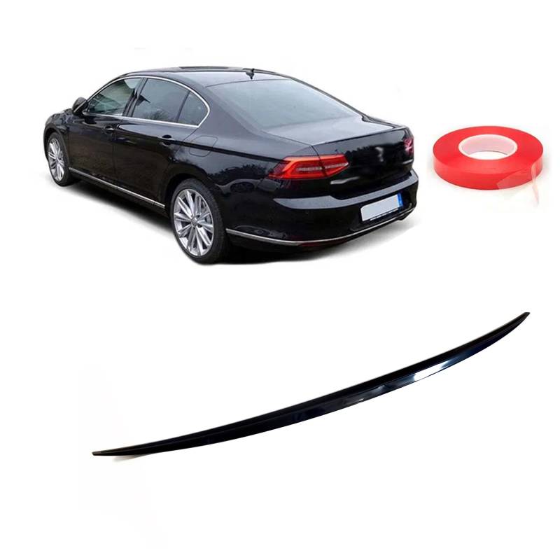 Rumplex Auto Kofferraum Heck Spoiler Kompatibel mit VW Passat B8 2015-2022 Heckspoiler Heckflügel Car Tuning Accessories Heckflügel Lippe Piano Schwarz Sport von Rumplex