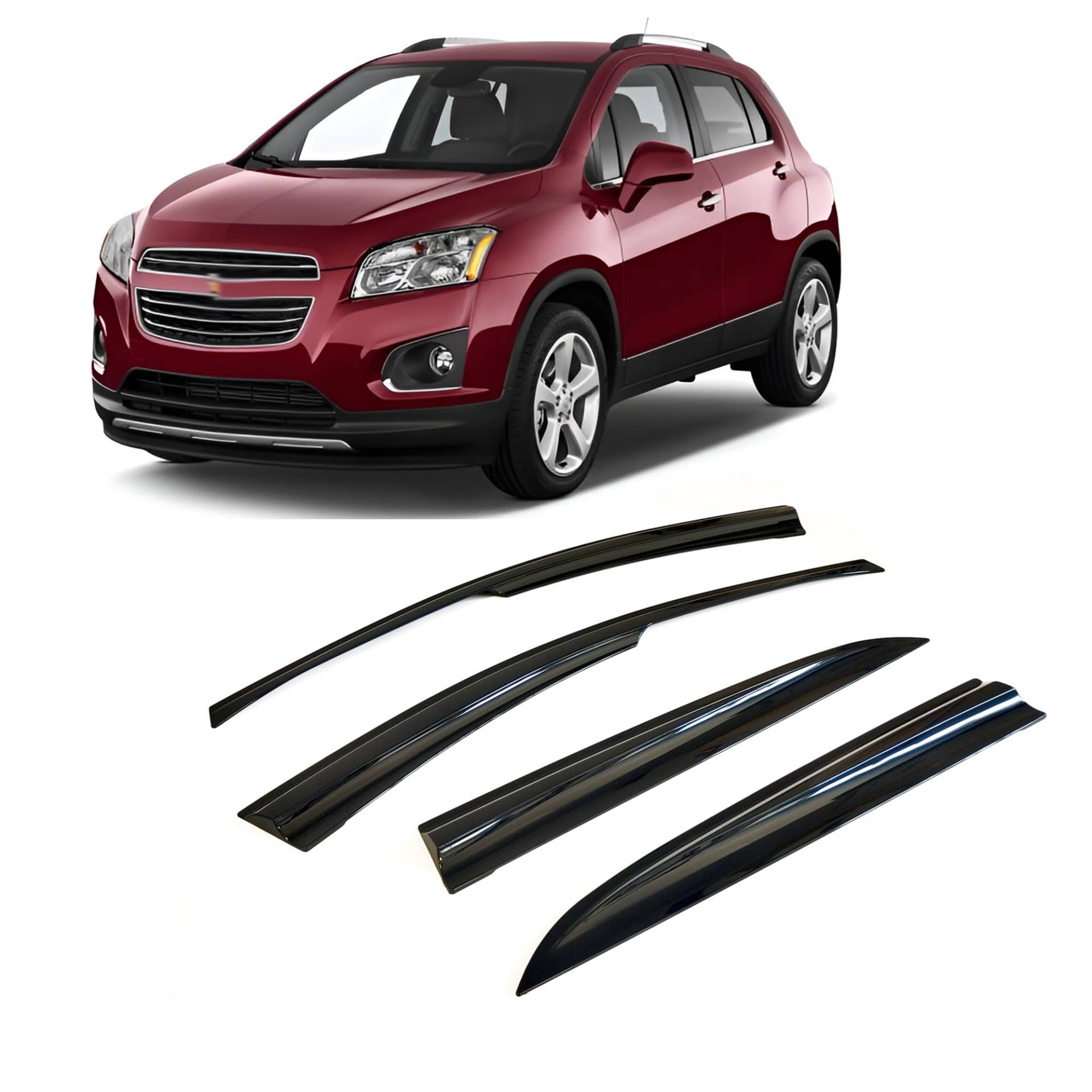 Rumplex Windabweiser Luftabweiser Regenabweiser Seitenfensterabweiser Kompatibel mit Chevrolet Trax 2013-2019 Autofenster Regenschutz Regenabweiser Anklebbare Deflektoren 4 Stück von Rumplex