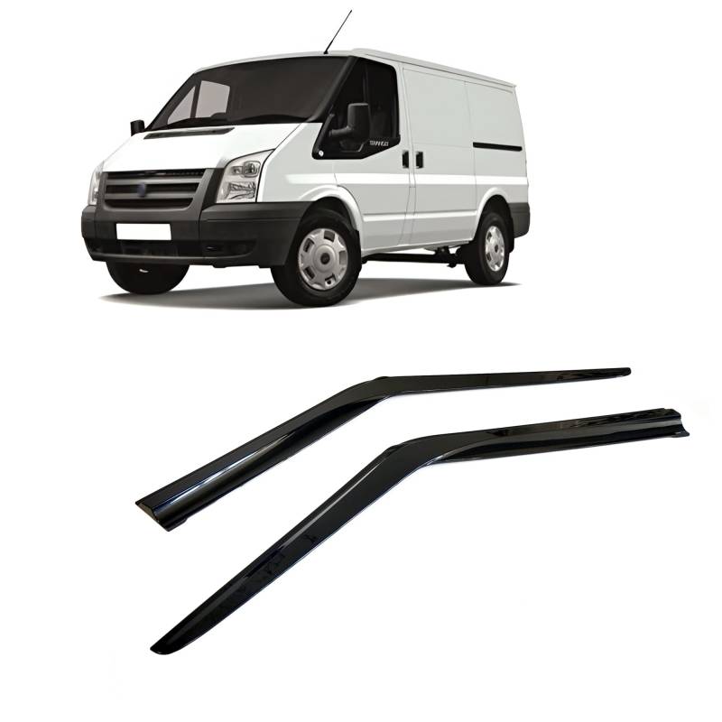 Rumplex Windabweiser Luftabweiser Regenabweiser Seitenfensterabweiser Kompatibel mit Ford Transit 2002-2013 Autofenster Regenschutz Regenabweiser Anklebbare Deflektoren 2 Stück von Rumplex