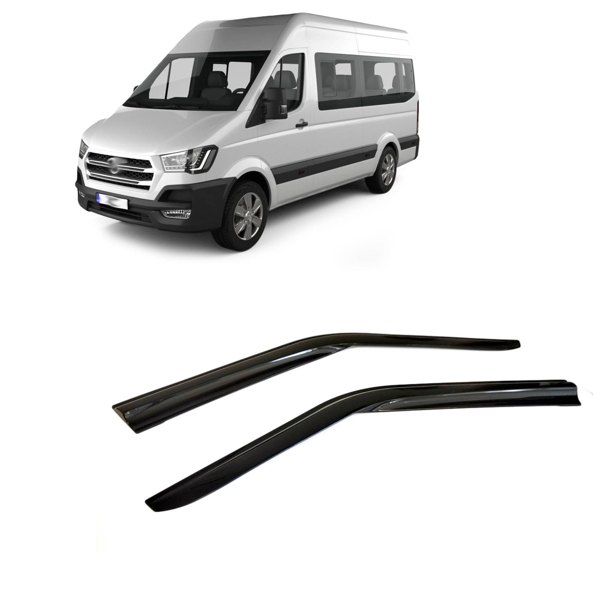 Rumplex Windabweiser Luftabweiser Regenabweiser Seitenfensterabweiser Kompatibel mit Hyundai H 350 Minibus 2015-2017 Autofenster Regenschutz Regenabweiser Anklebbare Deflektoren 2 Stück von Rumplex