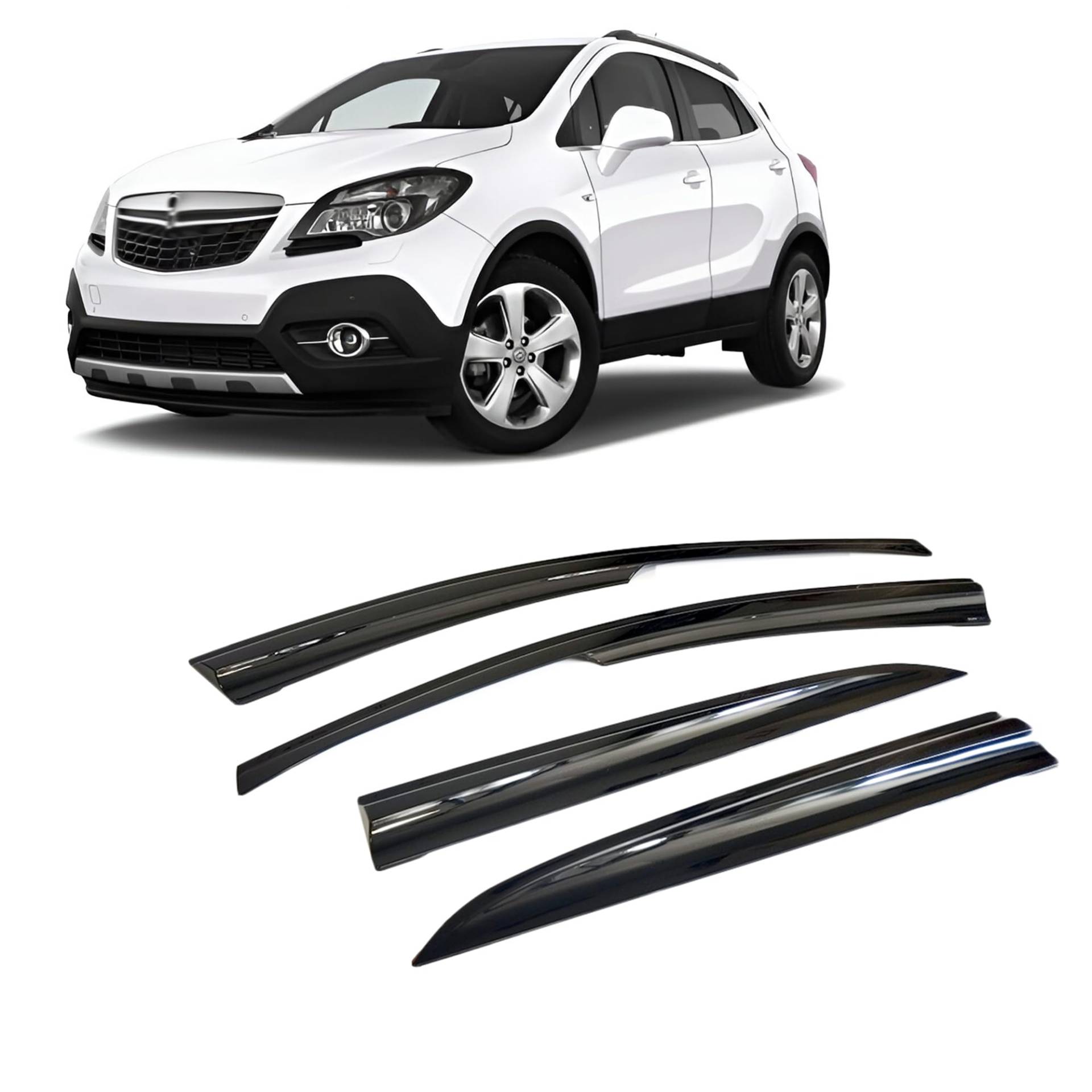 Rumplex Windabweiser Luftabweiser Regenabweiser Seitenfensterabweiser Kompatibel mit Opel Mokka 2013-2019 Autofenster Regenschutz Regenabweiser Anklebbare Deflektoren 4 Stück von Rumplex