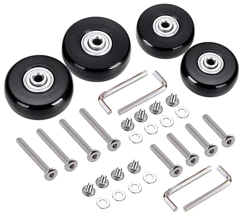 4pcs (60 * 18mm) Ersatz Rollen für Koffer Gummi Rollen Räder Ersatz Wheels Rad für Trolley Samsonite Hartschalenkoffer Rollen mit kugellager Ersatzteile Reparatur Set von RunFar shop