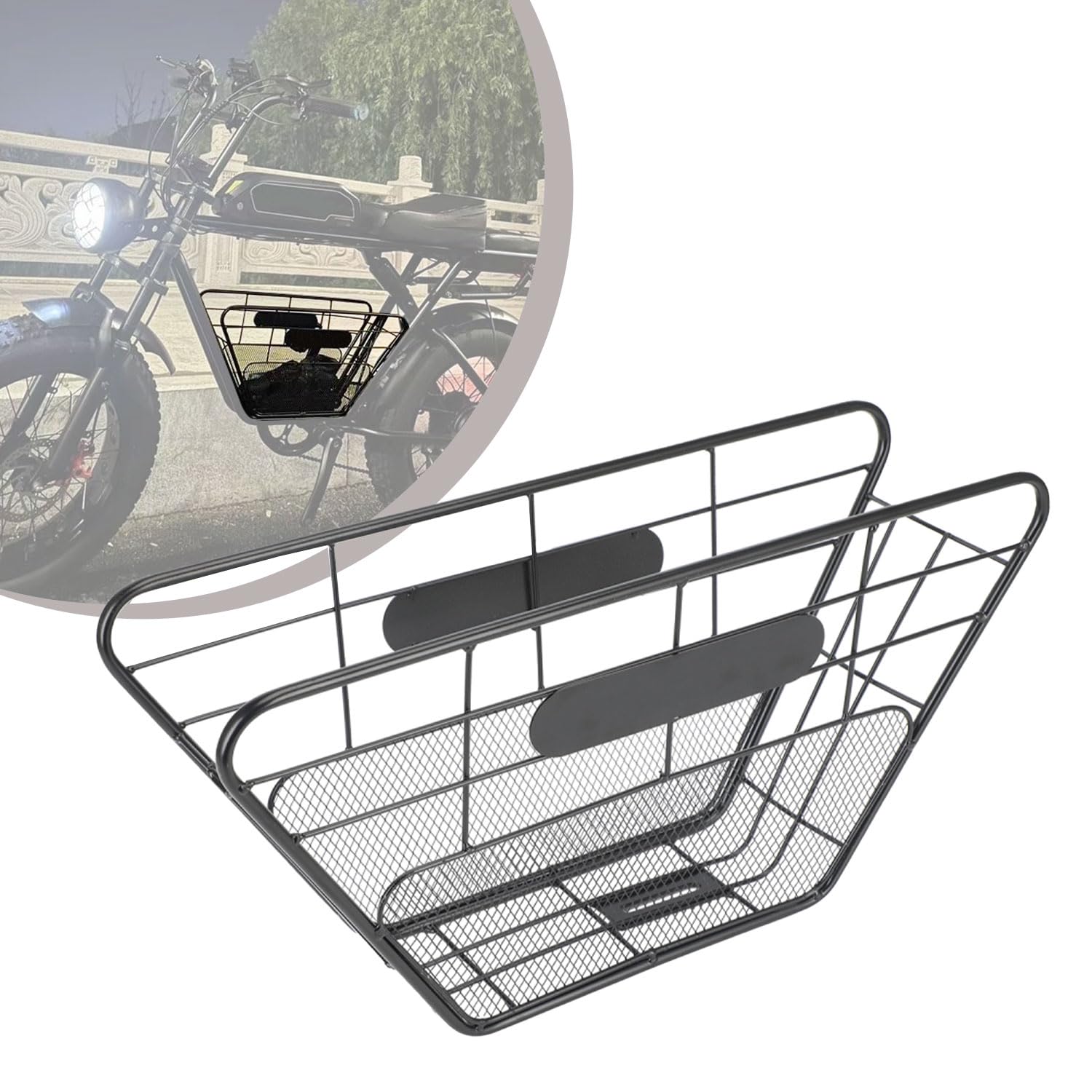 Motorrad Center Mitte Gepäckträger,Hohl Aufbewahrungskorb Cargo Rack für Super-73 S2 Y1 Elektro Dirt Bike Schwarz von Runfarr