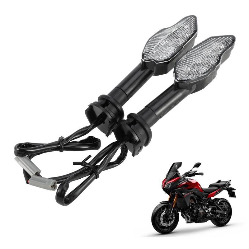 Runfarr 2 Stück Motorrad-Heckblinker, Blinkerleuchte, Dual-Sport-Blinker für MT-09 Tracer 2015–2018, FJ-09 2015–2018, Tracer 900/GT 2019–2022, Tracer 9/GT 2021–2022 von Runfarr