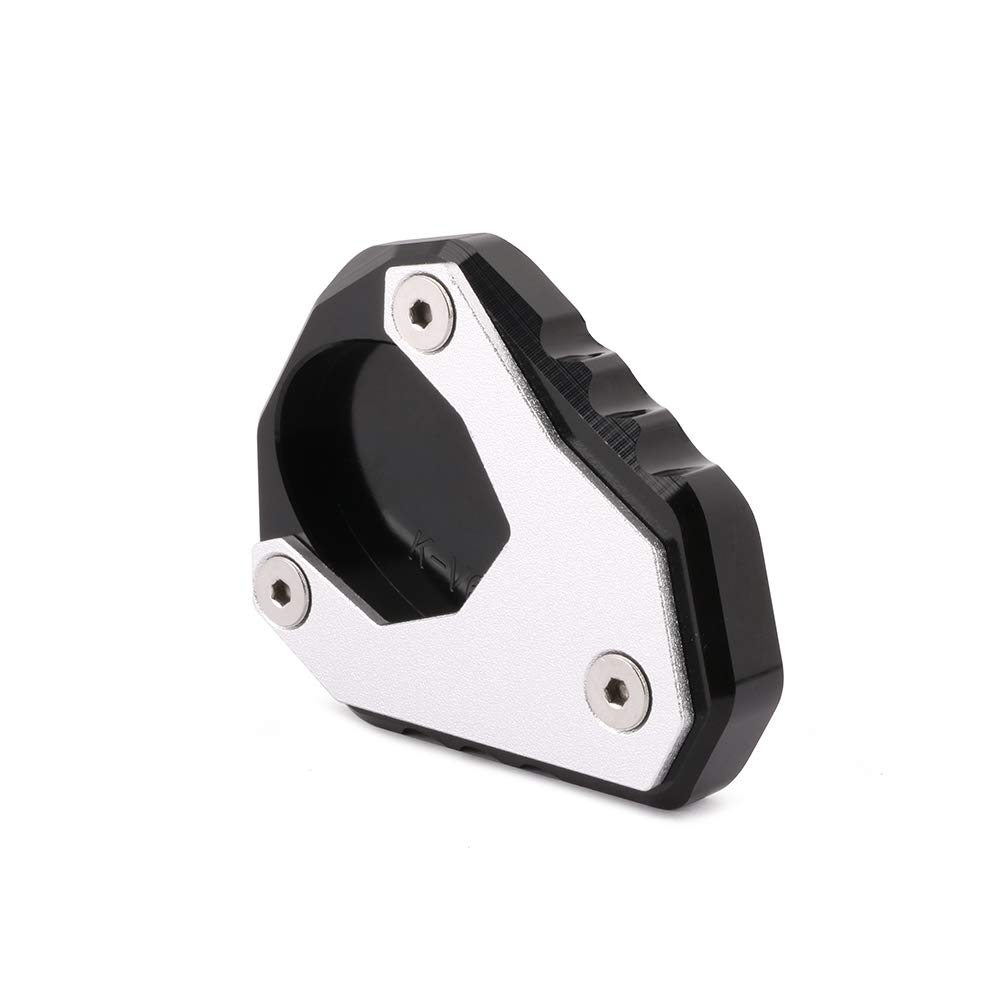 Runfarr CNC Motorrad Kickstand Seitenständer Verlängerung Fußpolster Stützplatte für Ve.rs.ys 650 2015 2016 2017 2018 Schwarz von Runfarr