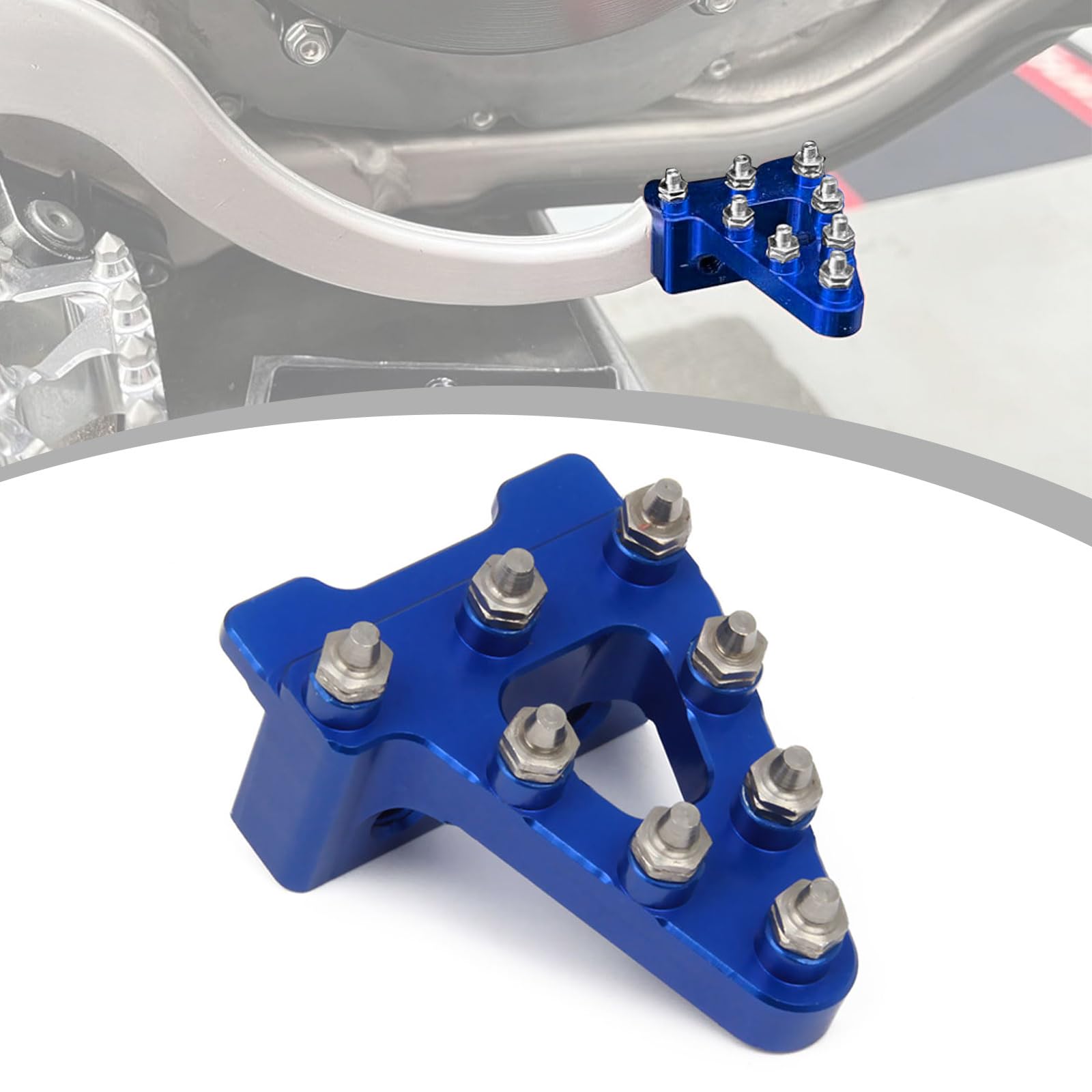 Runfarr Motorrad Bremspedal, CNC Aluminium Billet Motorrad Hinterrad Bremshebel Stufenspitze für Pit Bike Dirt Bike Motocross Enduro Supermoto-Blau von Runfarr