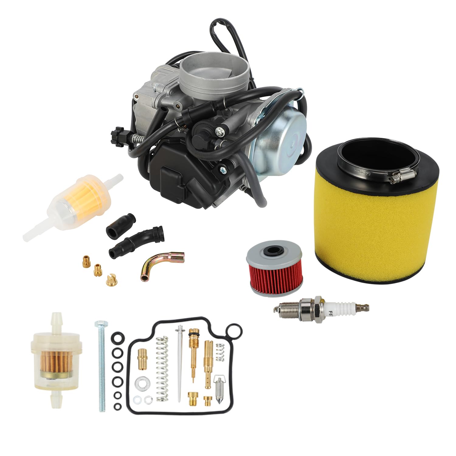 TRX350 Vergaser-Set, Vergaser mit Luftfilter, Ölfilter, Zündkerze für TRX350FE TRX350FM TRX350TE TRX350TM 2000–2006 von Runfarr