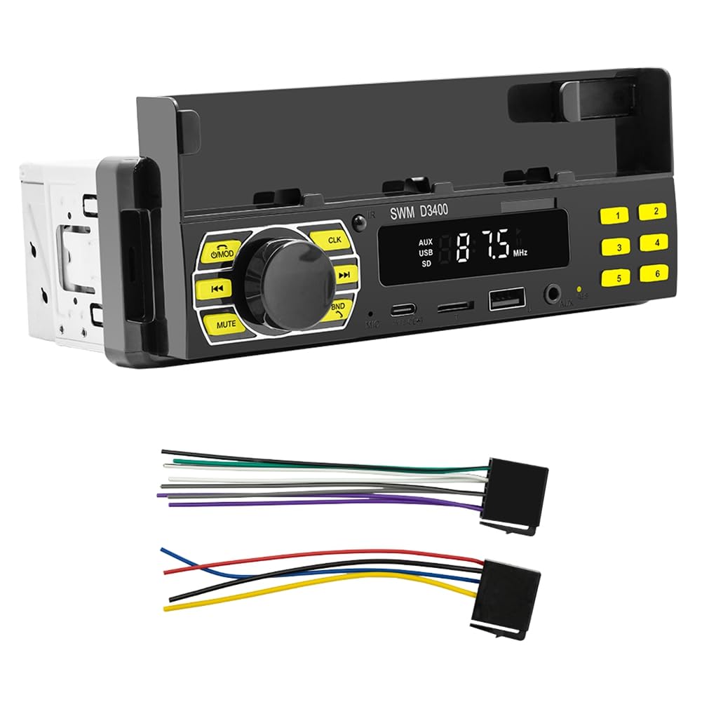 Runioney 1 Satz Freisprecheinrichtung A2DP Typ C USB TF AUX Telefonhalter Audiosystem Haupteinheit Autoradio von Runioney