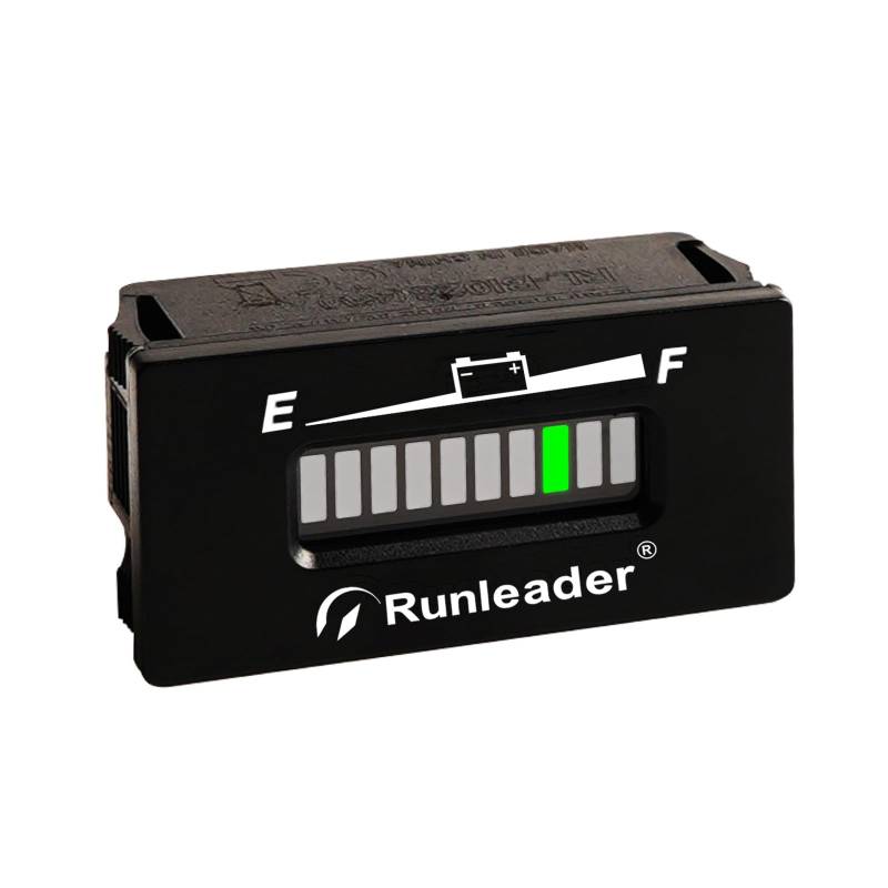 Runleader 12/24V 36V 48V LED-Batteriekapazitätsanzeige, Batterielade- und Entladetester für Golfwagen-Stapelmaschine RV-Reiseanhänger Go-Kart und Bodenpflegegeräte.(RL-BI028-12/24V) von Runleader