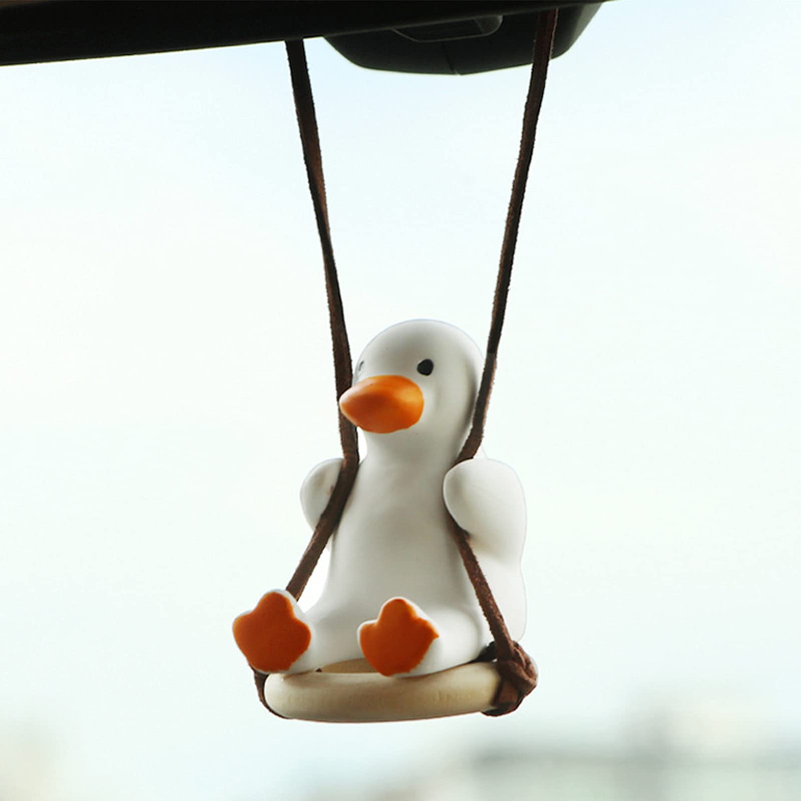 Schwingende Ente Auto Hängend Ornament，Auto Anhänger Swinging Duck，Süße Schaukel Ente Dekor für Car Accessories Auto Rückspiegel Innen Dekoration，Auto Dekoration Ornament Zubehör von Runmeihe