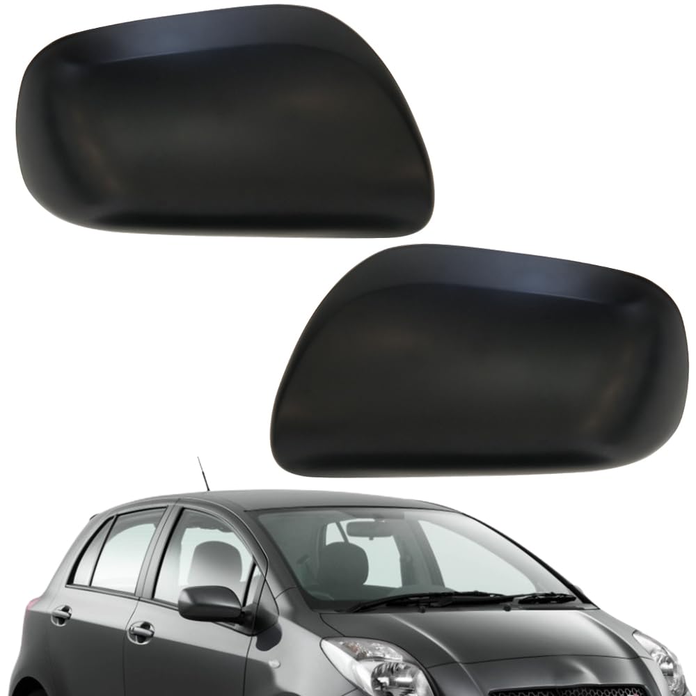 Ruolin Außenspiegelkappen 1 Paar, Rückspiegelabdeckung Kappe Auto Spiegelkappen Spiegelkappen Schwarz Kompatibel mit Yaris 2006-2011 von Ruolin