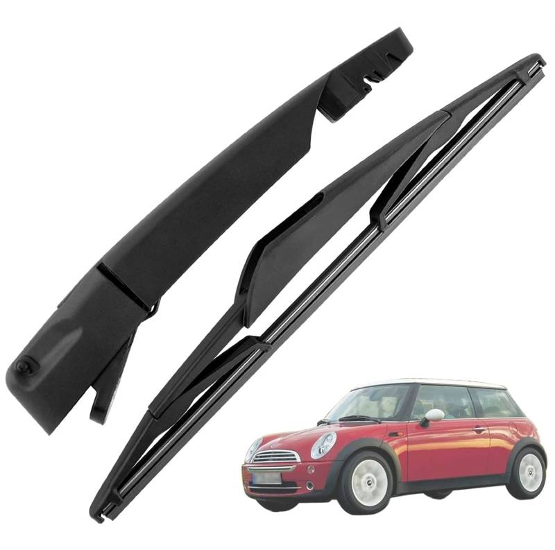 Ruolin Auto Heckscheibenwischer Schwarz, Ersatz Heckwischerarm Wischerarm Hinten + Scheibenwischer Wischer Set Ersatz für MINI COOPER R50 R53 von Ruolin