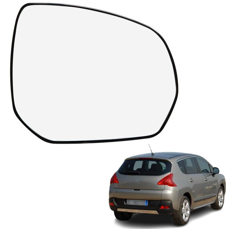 Ruolin Spiegelglas Rechts, Außenspiegel Glas Ersatz Spiegelglas Beheizbar Rechts Kompatibel mit Peugeot 3008 5008 2009-2016 von Ruolin