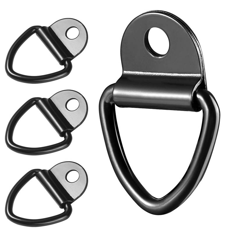 Zurröse V Aufbauring Ring, Haken Zurring Zurrmulden Gurthalter, 450 kg Klappbar Ringe Haken Schwerlast Aufbauzurrösen Zurrringe für Anhänger LKW PKW Trucks Boots Kajak Anhängern (4 Pack) von Rupse