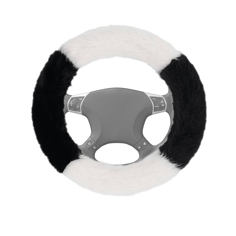 Fuzzy Lenkradbezug für Damen, Plüsch, warm, Radbezug für Damen, rutschfest, 38,1 cm, Auto-Innenzubehör für Mädchen, Damen, Herren von Rurunklee