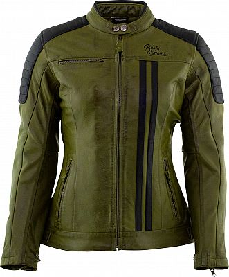 Rusty Stitches Alice, Lederjacke Damen - Dunkelgrün/Schwarz - 36 von Rusty Stitches