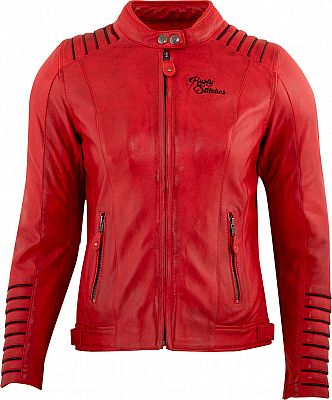 Rusty Stitches Amanda, Lederjacke Damen - Rot/Schwarz - 36 von Rusty Stitches